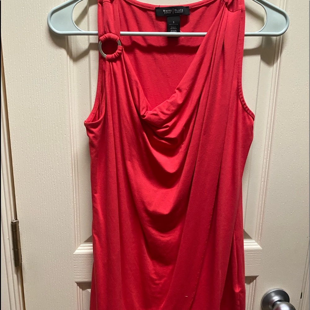 Asymmetrical top with metal detail on shoulder